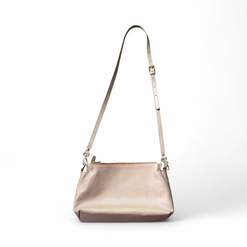 VALENTINA PEBBLED LEATHER NUDE CROSSBODY SHOULDER EOMMEAN BAG